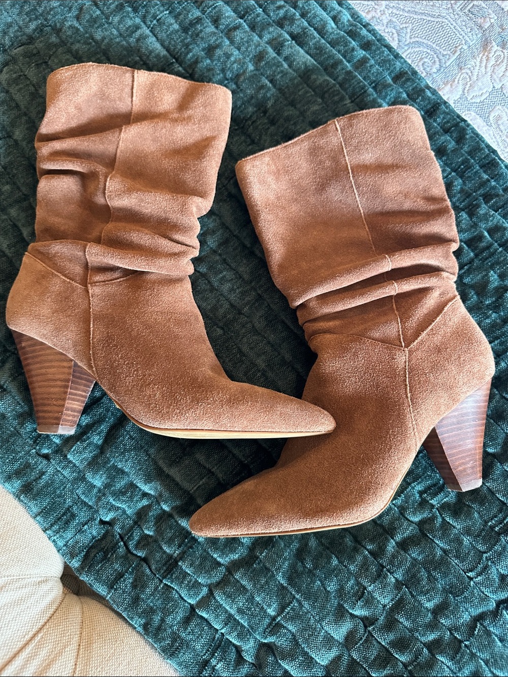 Kensie Congac Suede Slouch Heel Boots